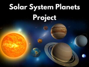 Solar System Planets Project model with labeled planets and their orbits around the Sun.